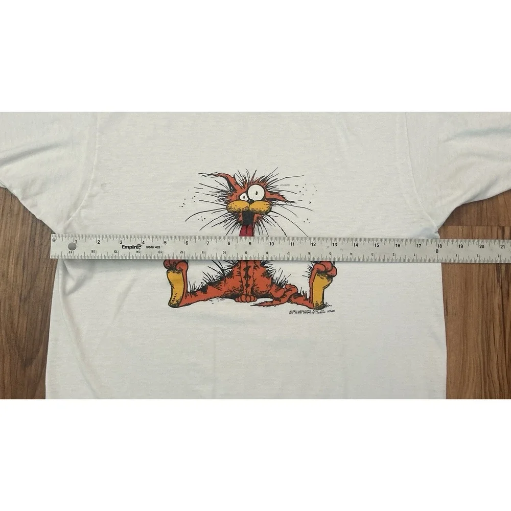 Vintage Bill The Cat T Shirt Mens Large 1984 Comic Art Single Stitch Paper Thin